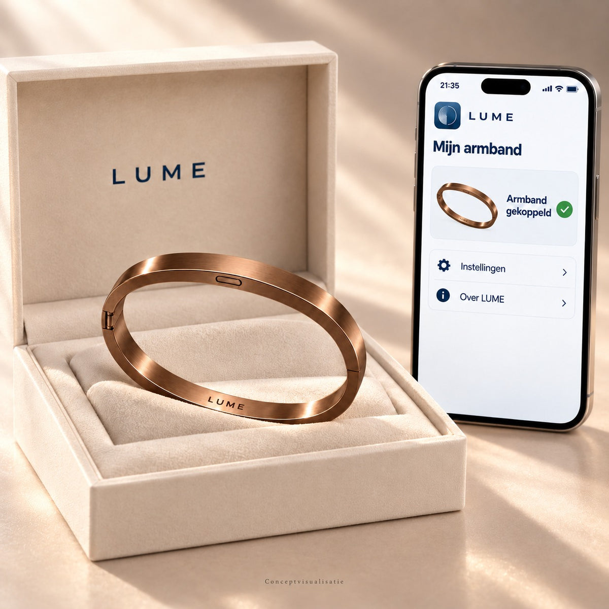 LUME Bronze | Bronskleurige veiligheidsarmband (concept) - Lume 